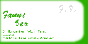 fanni ver business card